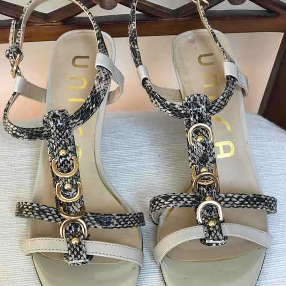 Unisa Leather Animal Print Heel Sandals- FREE SHIP - Picture 3 of 6